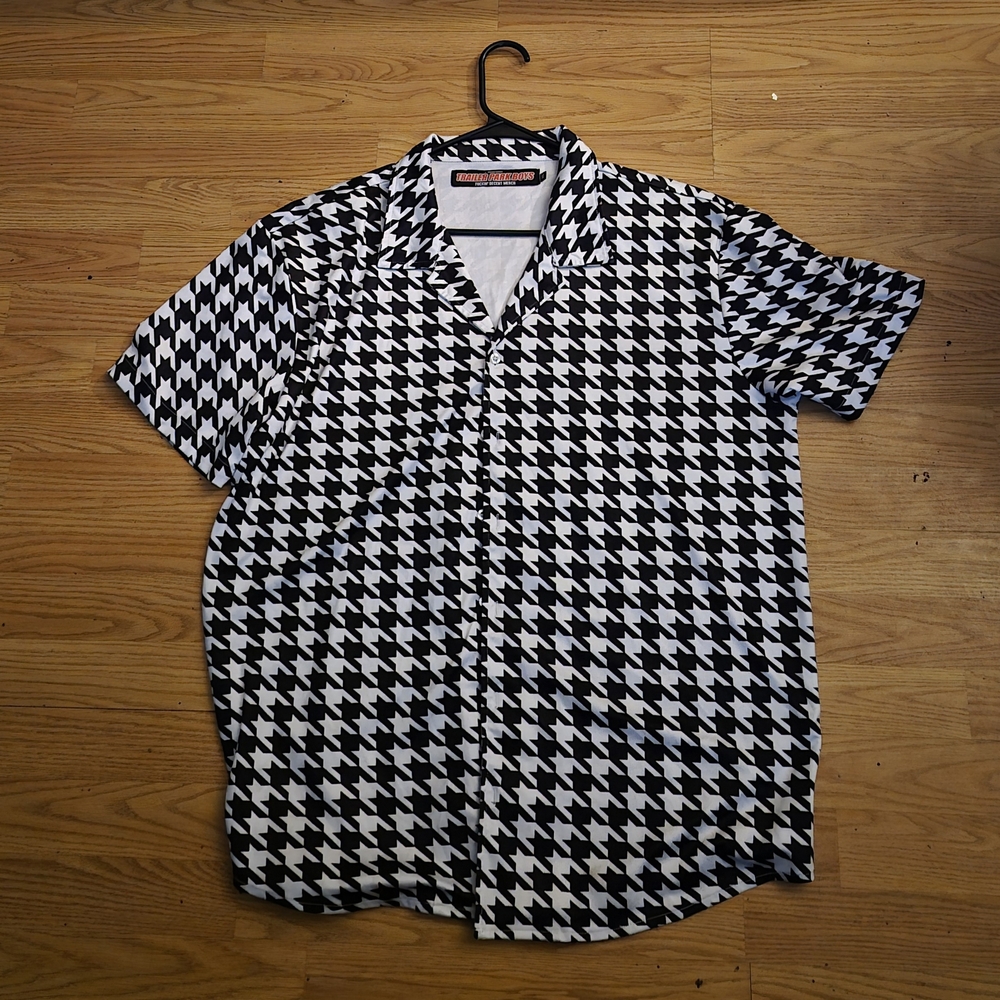 Trailer Park Boys Ricky Black and White Houndstooth Shirt